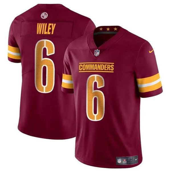 Men & Women & Youth Washington Commanders #6 Michael Wiley Burgundy 2024 Vapor Limited Football Stitched Jersey->washington commanders->NFL Jersey